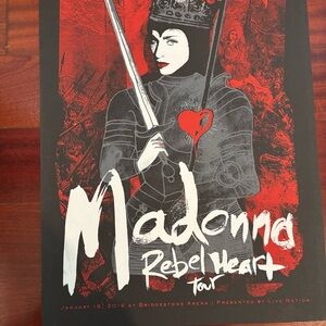 Rebel Heart Tour Poster - Red and Black